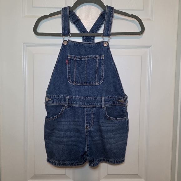 Levi’s Denim Girls shortalls Sz L 12/14 - Picture 1 of 9